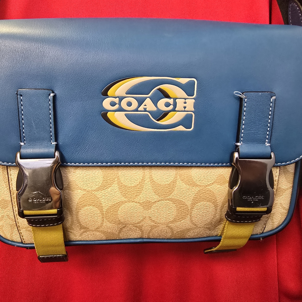 Track Crossbody Bag In Colorblock ~ Signature Canvas w/ Coach Stamp